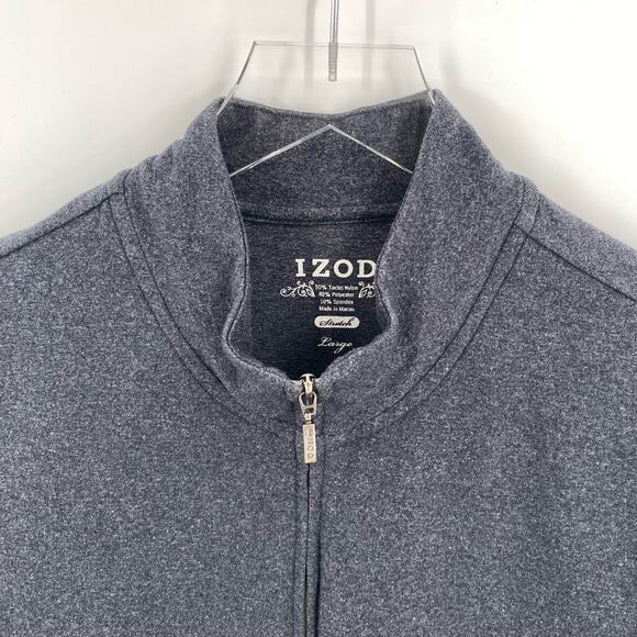 Heather Grey Izod full zip athletic jacket womens size large pink floral Golf - Picture 5 of 7